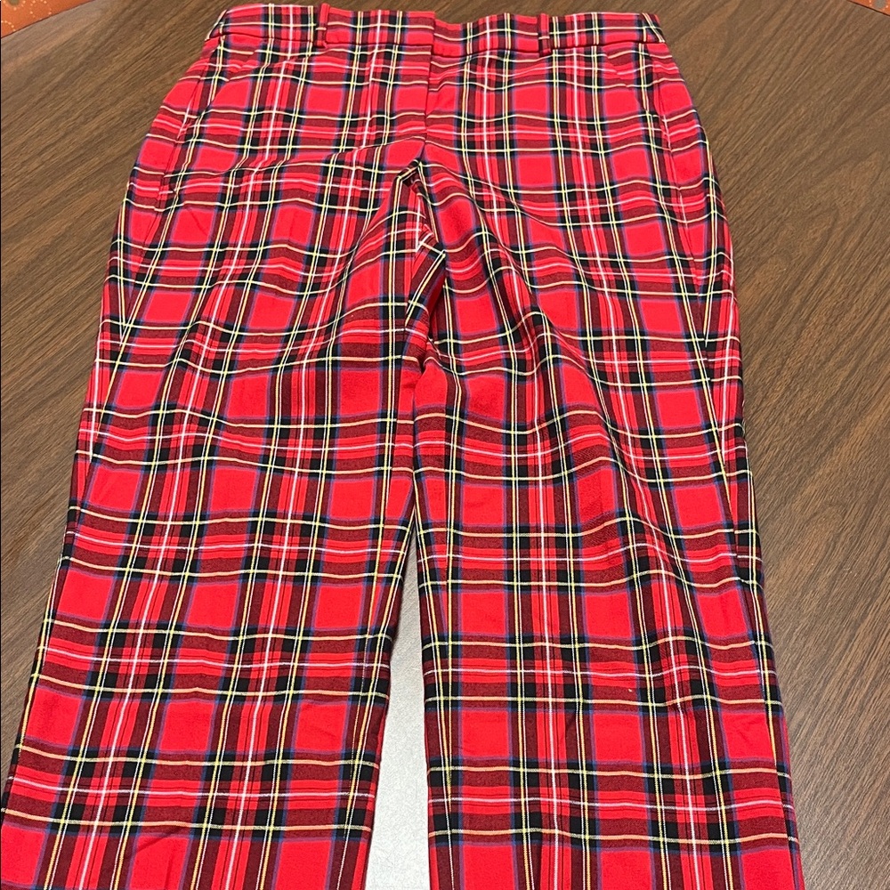 J Crew red plaid Kallie pants, size 8, NWT